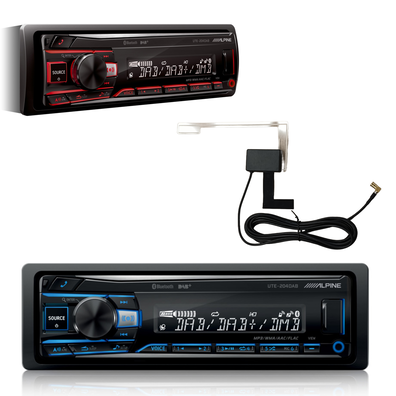 Radio samochodowe ALPINE UTE-204DAB + ANTENA DAB
