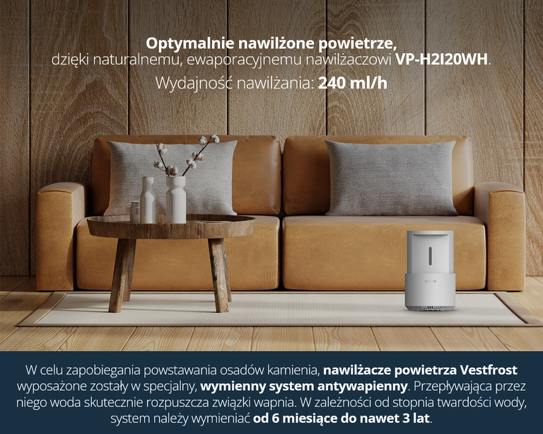 Nawilżacz powietrza Vestfrost VP-H2I20WH do 20m2 (7)