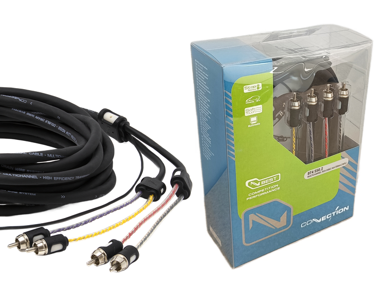 Kabel Sygnałowy RCA 5,5m CONNECTION BT4 550.2 Chinch 4-kanały