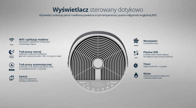 Nawilżacz powietrza Vestfrost VP-H2I20WH do 20m2 (8)